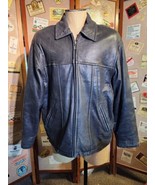 VTG SAXONY COLLECTION Black Premium Soft Leather Jacket Size 42 XL With ... - £76.44 GBP