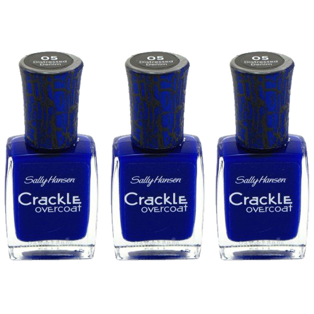 Primary image for (3 Pack)Sally Hansen Crackle Overcoat Nail Polish, Distressed Denim, 0.4 Fl Oz