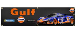 Gulf Racing Flag Banner 17.7&quot; x 70&quot; NEW! - £8.72 GBP