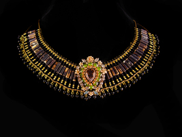  Vintage Cleopatra necklace -Dramatic Austria rhinestone brooch - statem... - $295.00