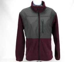 Columbia Women&#39;s Full Zip Jacket Sz L Purple Gray Fleece Nylon Coat Windbreaker - £23.88 GBP