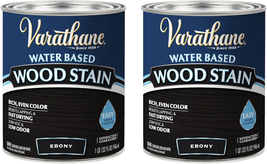 381120-2PK Water Based Wood Stain, Quart, Ebony, 2 Pack - £22.15 GBP