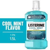 Listerine Cool Mint Antiseptic Mouthwash, For Bad Breath &amp; Plaque Oral C... - $13.20