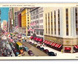 Fifth Avenue Street Vista New York Città Ny Nyc Unp Lino Cartolina H24 - $4.04