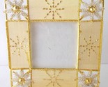 Embellished Metal Wire Mesh Picture Frame Hollywood Regency Gold Beaded ... - $14.84