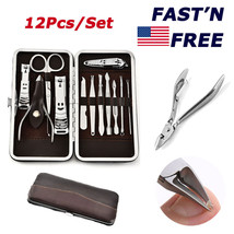 Us 12Pcs Pedicure Manicure Set Nail Clippers Cleaner Cuticle Grooming To... - $17.99