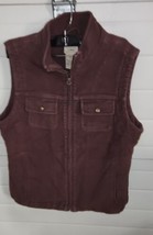 Womens Mauve LL Bean Zip Front Vest Flannel Lined Warm Medium - £23.52 GBP