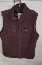 Womens Mauve LL Bean Zip Front Vest Flannel Lined Warm Medium - £23.44 GBP