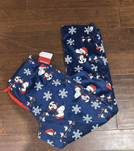 Snoopy Men’s Pajama Pants Christmas Snowflakes New Sz S Blue - £22.81 GBP