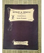 Refrain de Derceau (Cradle Song) 1935 Sheet Music by Selim Palmgren  Kal... - £1.58 GBP