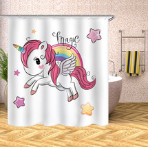 Rainbow Little Pony ShowerCurtain Waterproof Polyester Bathroom Decor Curtain70&quot; - £13.42 GBP+