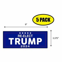 5 Pack 3.37&quot;x 9&quot; Re Elect Trump 2024 Sticker Decal Gift Maga Trump BS0049 - £6.48 GBP