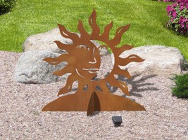 30in Tall Eclipse Modern Decor Sturdy Rust Metal Yard Art Lawn Sculpture - $279.00