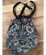 Thirty One Cinch It Up Thermal Tote  Lunch Bag Black Gray  Floral Paisley - $336.98 MXN