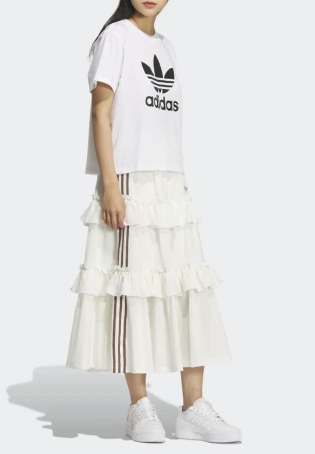 adidas Originals Long Skirt Women's Casual Dress Lifestyle Black AsiaFit KQ6506 Item image 5