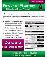 Durable Power of Attorney for Final Disposition - Form &amp; Instructions Le... - $189.88 MXN