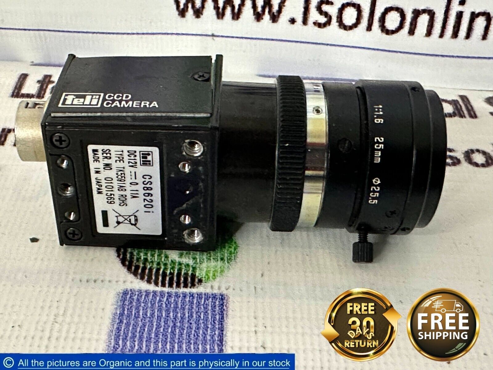 Teli CS8620i Monochrome CCD Camera TK5591A8 M-Vision W/ Lens Tamron 25mm... - $599.00