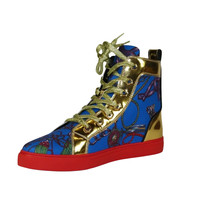 Mens High Top Shoes FIESSO by AURELIO GARCIA Chain Medusa Celebrity 2421 Blue image 4