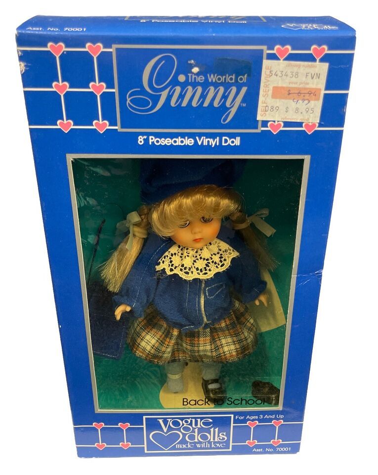 Ginny Vogue Doll 1984 Back To School Poseable Vinyl 8" - £13.32 GBP