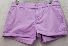 Khakis by Gap Short Women Size 6 Purple Cotton Slash Pockets Flat Front Mid Rise - £12.36 GBP