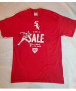 Chicago White Sox Chris Sale #49 Red T-Shirt Men&#39;s Sz M Facsimile Autograph - £10.23 GBP