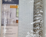 Style Selections PEVA Shower Curtain &amp; Roller Hook Set White/Navy Vertic... - $13.00