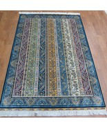 4&#39; x 6&#39; Stripe Handmade Silk Rug Modern Bedroom Rectangle Hallway Porch ... - $1,200.00