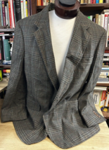 VTG Austin Reed 46R Tweed Plaid Blazer Jacket Woven Great Britain Made USA Union - £51.43 GBP