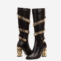 The Gladiator Black Leather Knee High Women Boot image 6