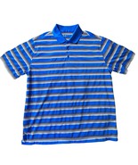 Nike Golf Polo Shirt Mens Large Dri-Fit Standard Fit Blue White Striped ... - $18.69