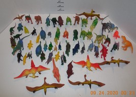 Huge Lot of 60 Different Pretend Play 1&quot; to 4&quot; Dinosaurs animal Figures - £27.78 GBP