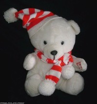 11&quot; Vintage Fairview White Red Hat Christmas Teddy Bear Stuffed Animal Plush Toy - £26.51 GBP