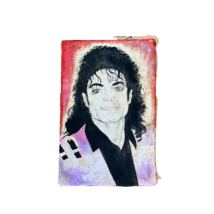 Vintage Michael Jackson In Purple Painting On Board Original Art Unique - £2,320.99 GBP