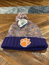 New Clemson Tigers Fair Isle Cable Knit Pom Beanie Hat Cuff Top Of The World - £11.68 GBP