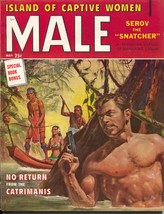 Male 5/1957-headhunter decapitation cover-Bob Schulz-cheesecake-pulp thrills-VG- - £39.06 GBP