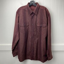 Tommy Bahama Button Up Shirt Mens Large Cotton/Silk Maroon Long Sleeve L... - £12.57 GBP