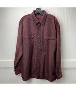 Tommy Bahama Button Up Shirt Mens Large Cotton/Silk Maroon Long Sleeve L... - £12.54 GBP