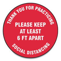 GN1 17 in. Slip-Gard Social Distance Floor Signs - Red - $87.59