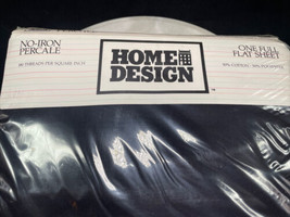 Vtg Full / Double Flat Sheet Solid Black 50% Cotton Percale No-Iron 81”x96” - £11.02 GBP