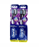 2 Pack Of 2 Oral-B Radiant Whitening Medium Toothbrushes Whitens Between... - €22,57 EUR