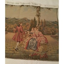 Vintage French Tapestry Victorian Garden Scene Dame Lago 28x28” - £78.81 GBP