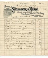 Shoemaker &amp; Busch Wholesale Druggists 1902 Handwritten Invoice Philadelp... - £9.35 GBP