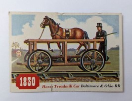 Vintage 1955 TOPPS &#39;Rails &amp; Sails&#39; #71 HORSE TREADMILL CAR Trading Card,... - $9.99