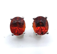 Platinum Genuine Natural Spessartine Garnet Stud Earrings 2.75cttw (#J6687) - $956.30 CAD