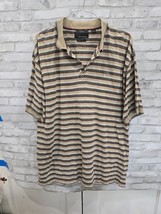 Greg Norman Disney Logo Patch Polo Shirt Striped XXL Gray Red White Flaw - $14.99