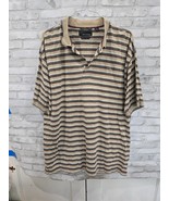 Greg Norman Disney Logo Patch Polo Shirt Striped XXL Gray Red White Flaw - $285.40 MXN