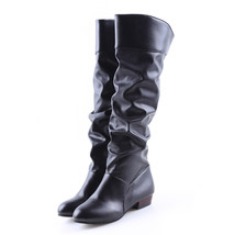 Fashion Women Boots Spring Boots Botas Female Stretch PU Leather Boots Shoes Wom - £37.50 GBP