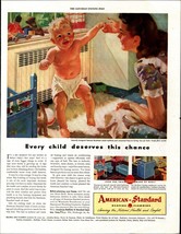 Cute Baby American Standard Heating Plumbing Original Print Ad  1946 a4 - £19.20 GBP