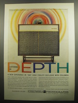 1957 Columbia Model 532 Phonograph Advertisement - Listening in Depth - £14.78 GBP