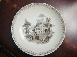 JOHN RIDGWAY &amp; Co.Staffordshire, UK c1830-1855 dish, black/dark brown [95G] - $43.56